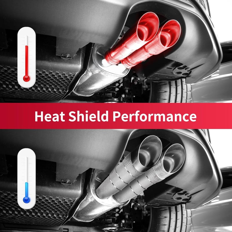 AggSound Exhaust Heat Shield Automotive 16"x13" 2 Pack, Embossed Aluminum Heat Shield Kit with Stainless Steel Zip Ties Cable Metal for Car Muffler Exhaust Wrap Heat Pipe High Temp Thermal Barrier - Image 5